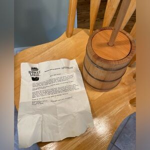 Wooden Butter Churn w/Butter Making Instructions Never Used for Butter